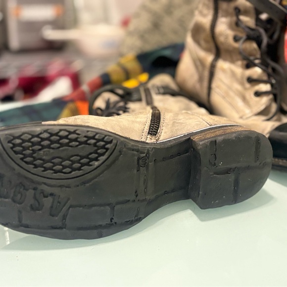 A.S.98 Women's Brown Combat Boots - Picture 6 of 10